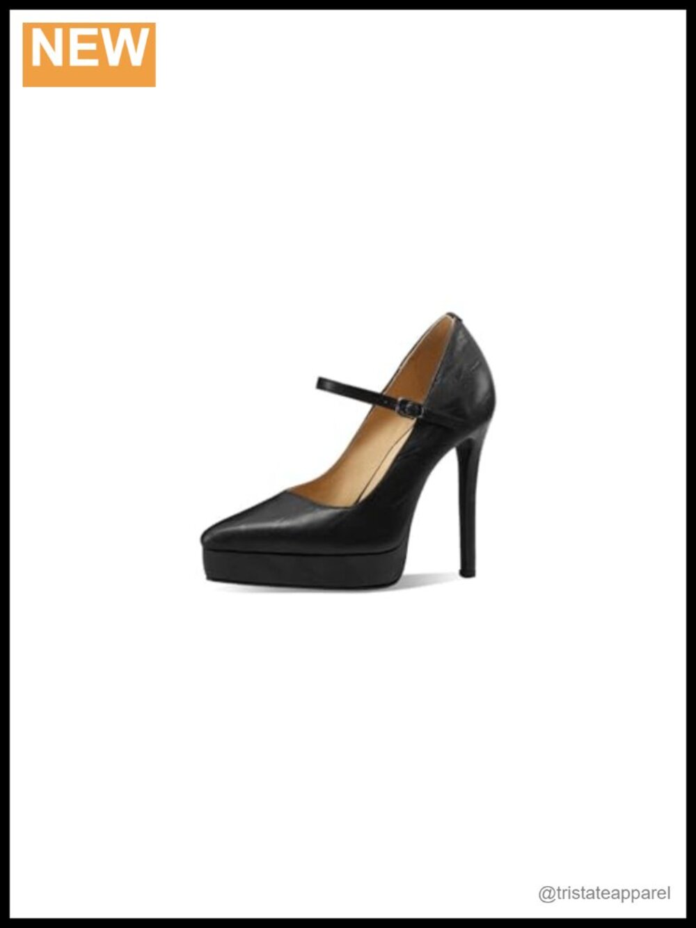 Women's Leather Mary Jane Pump 3.94" Stiletto Heel Pointed Toe